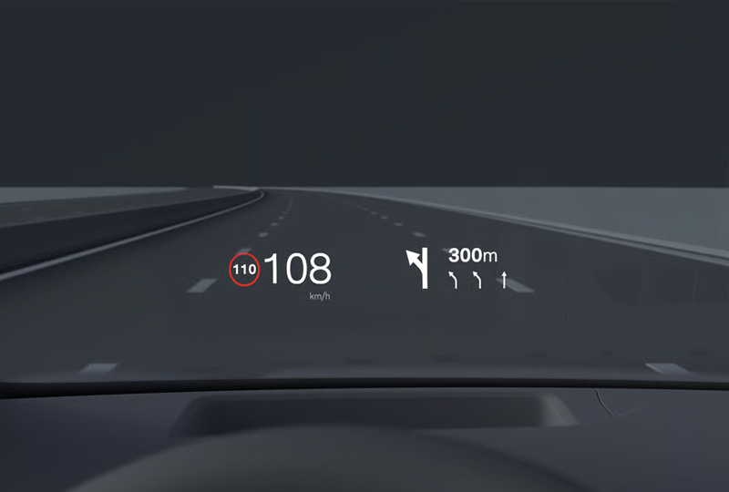2026 Volvo EX90 Tech 13.2-inch head-up display