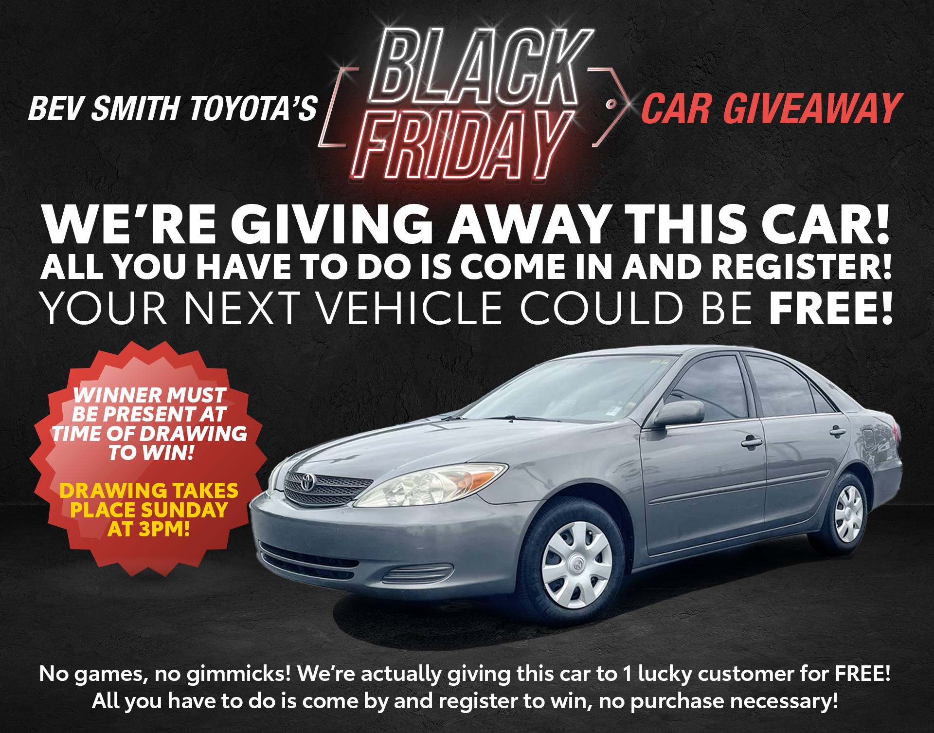 Black Friday Car Giveaway Landing Page