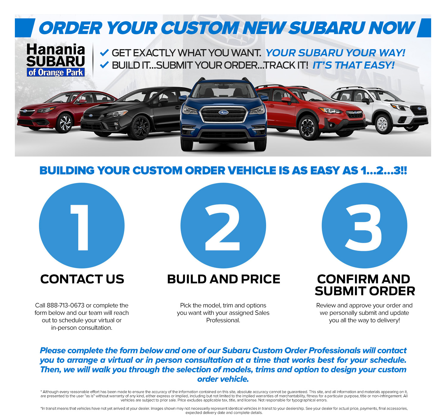 Custom Your Order Header