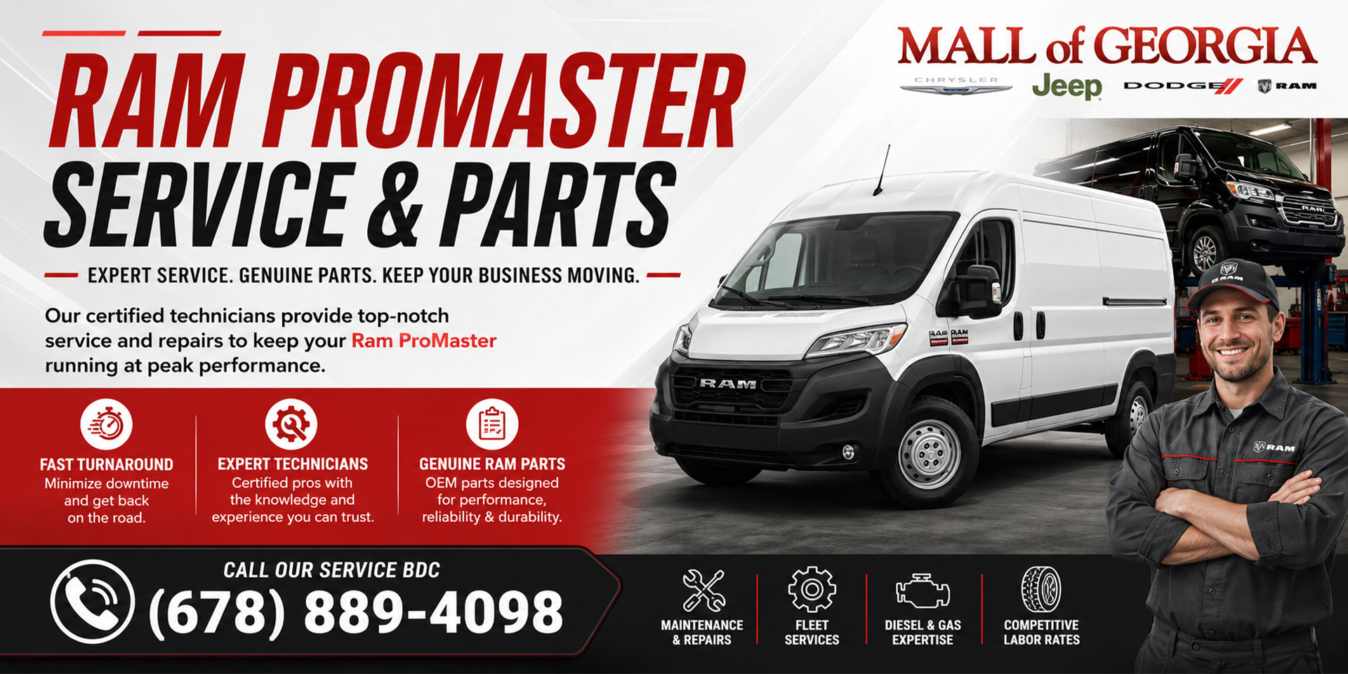 Ram ProMaster Service and Parts at Mall of Georgia Chrysler Dodge Jeep Ram - Header