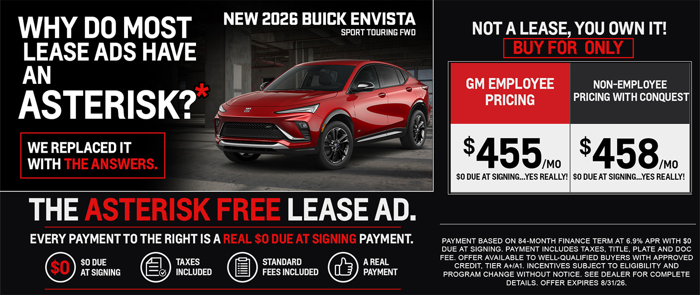 The Asterisk Free Lease Ad - New 2026 Buick Envista Sport Touring FWD