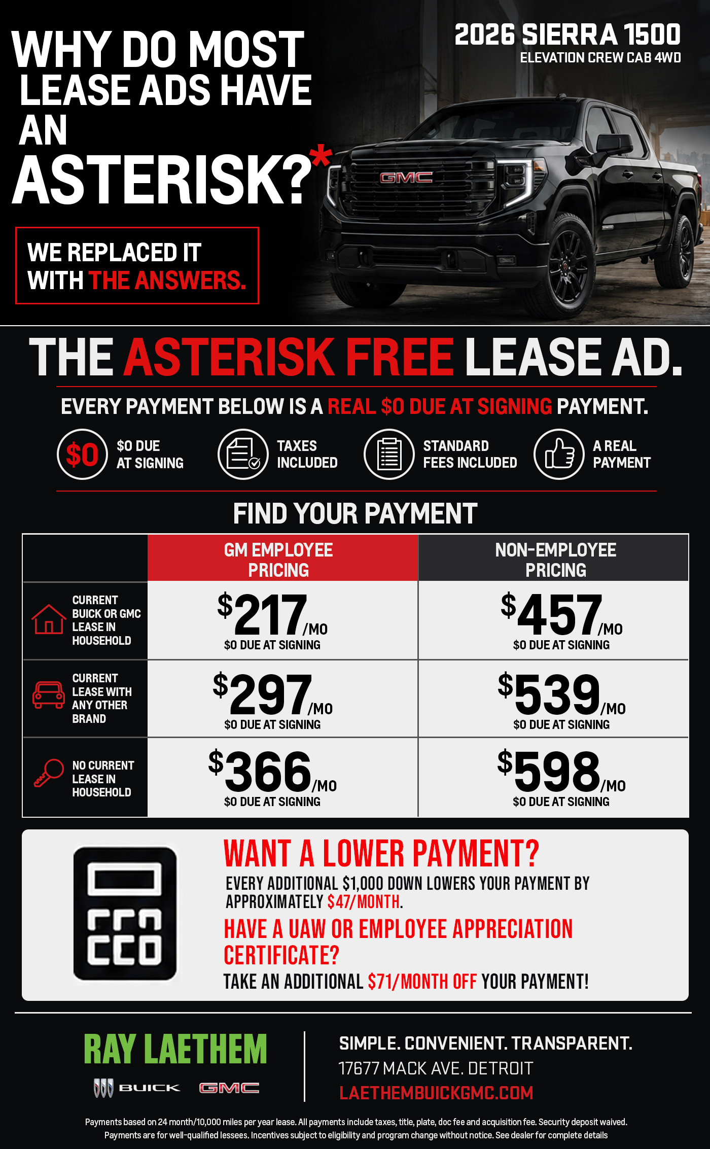The Asterisk Free Lease Ad