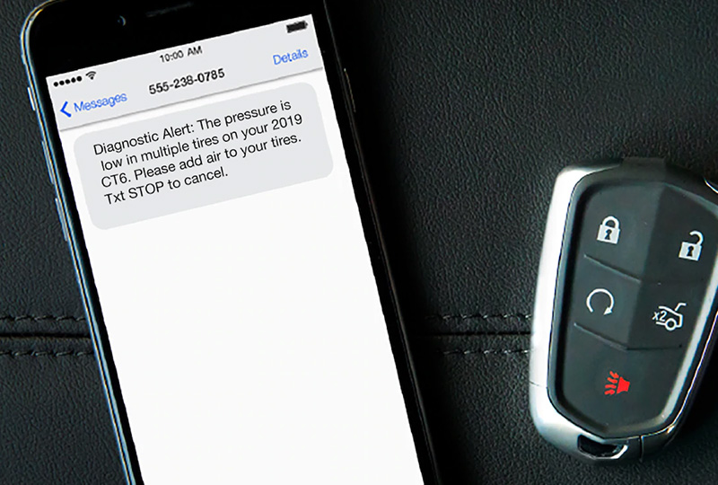 cadillac connected vehicle services notification